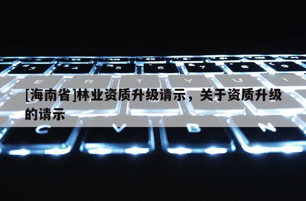 [海南省]林業(yè)資質(zhì)升級(jí)請(qǐng)示，關(guān)于資質(zhì)升級(jí)的請(qǐng)示